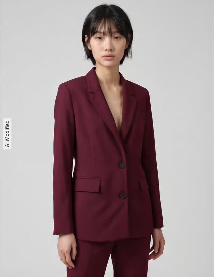 Selected Regular fit lange blazer van viscosemix model 'RITA' - Foto 2