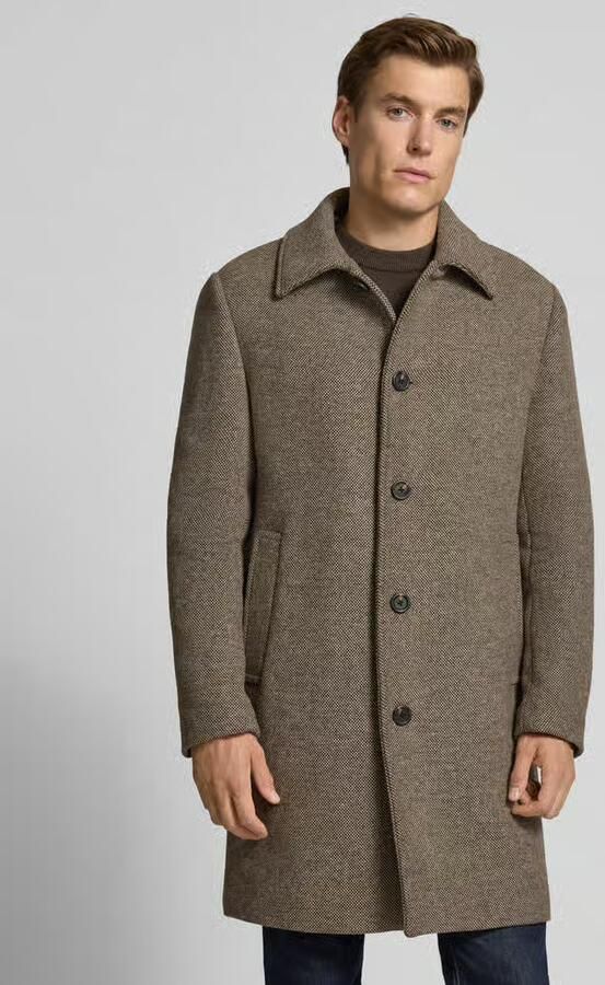 Selected Homme Regular fit lange wollen jas met platte kraag model 'ARCHIVE' - Foto 4