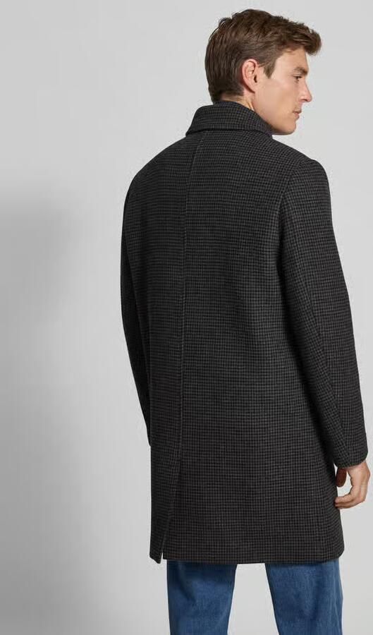 Selected Regular fit lange wollen jas met platte kraag model 'ARCHIVE'