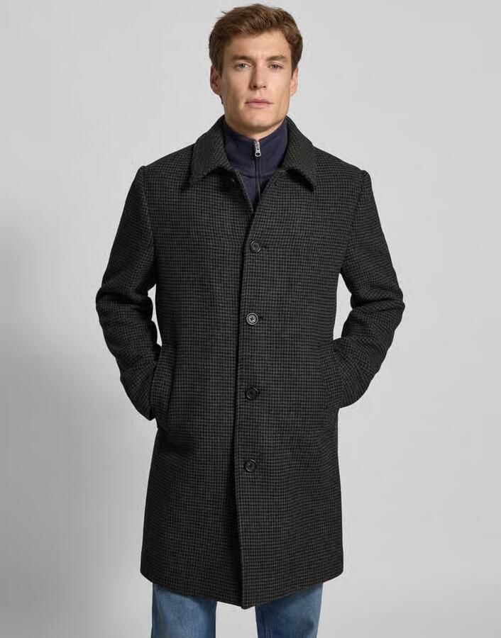 Selected Regular fit lange wollen jas met platte kraag model 'ARCHIVE' - Foto 2
