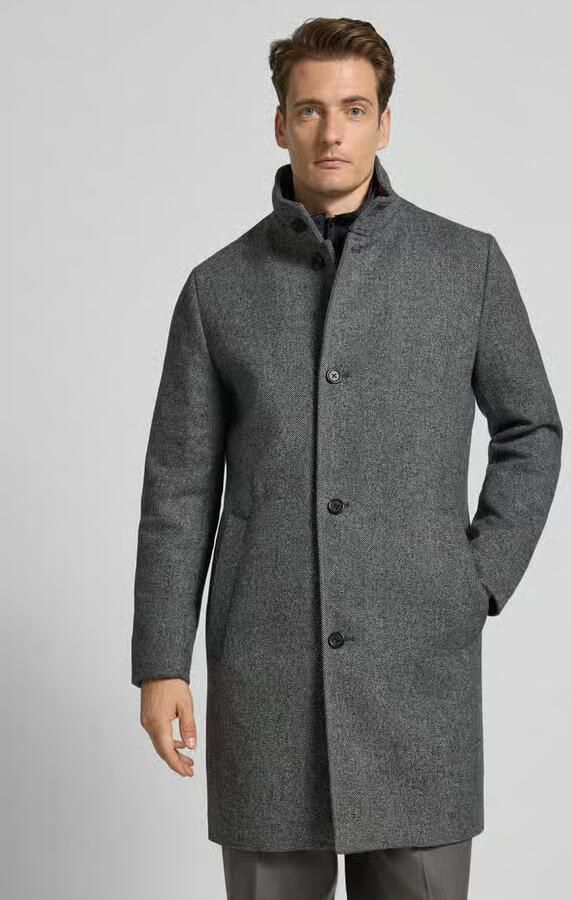 Selected Regular fit lange wollen jas met gewatteerde inzet model 'RAINAR' - Foto 2