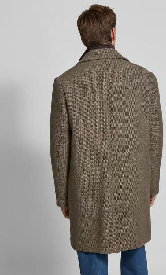 Selected Homme Regular fit lange wollen jas met platte kraag model 'ARCHIVE'