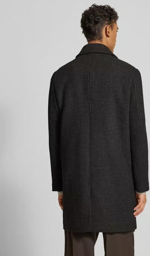 Selected Regular fit lange wollen jas met platte kraag model 'ARCHIVE'