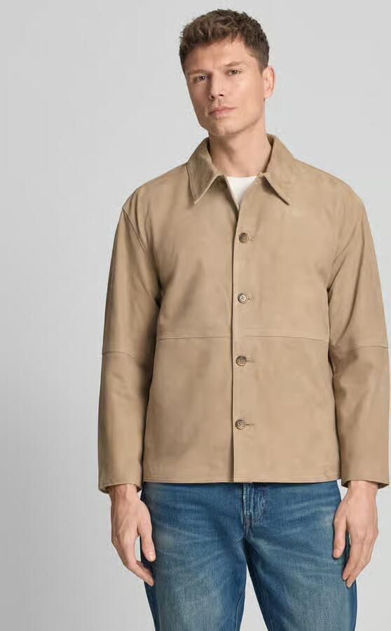 Selected regular fit leren jack met platte kraag model 'RORY' - Foto 3
