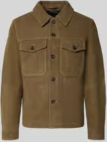 Selected Regular Fit leren jack van echt geitenleer model 'THOM'