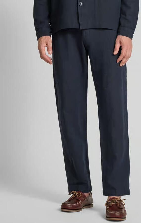 Selected Homme Regular fit linnen broek met persplooien model 'LEROY' - Foto 5
