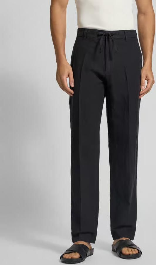Selected Homme Regular fit linnen broek met persplooien model 'LEROY' - Foto 5