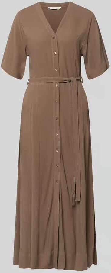 SELECTED WOMEN Dames Jurken Slfviva Regular Linen Blend Dress Bruin - Foto 6