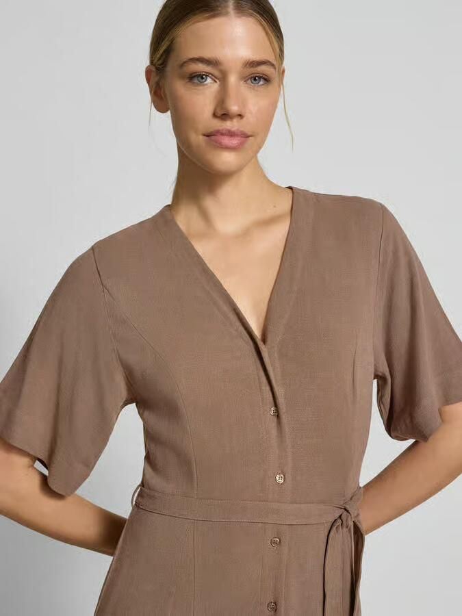 SELECTED WOMEN Dames Jurken Slfviva Regular Linen Blend Dress Bruin - Foto 5