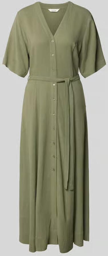 Selected regular fit linnen jurk met V-hals model 'VIVA' - Foto 4