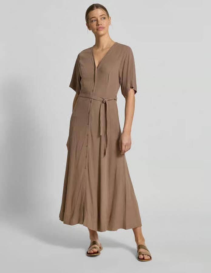 SELECTED WOMEN Dames Jurken Slfviva Regular Linen Blend Dress Bruin - Foto 6