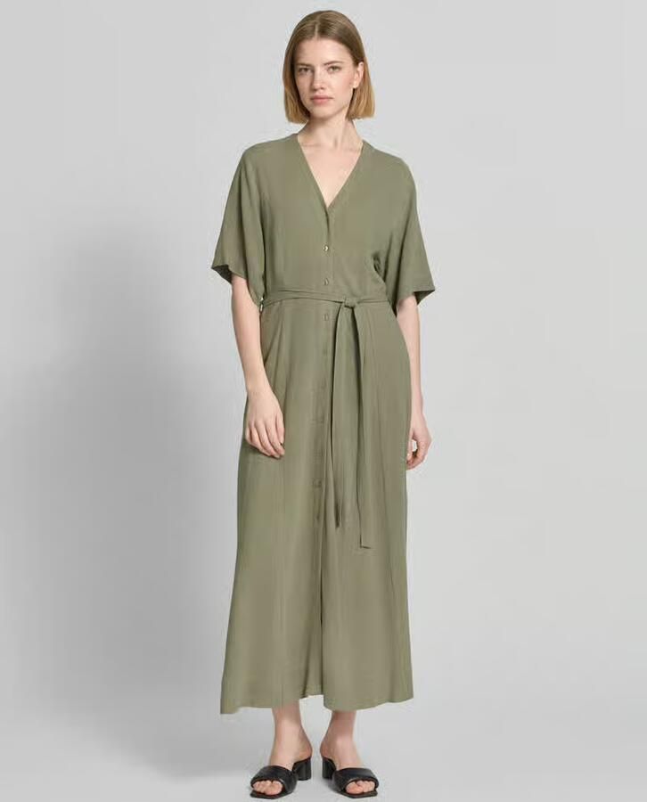 Selected regular fit linnen jurk met V-hals model 'VIVA' - Foto 4