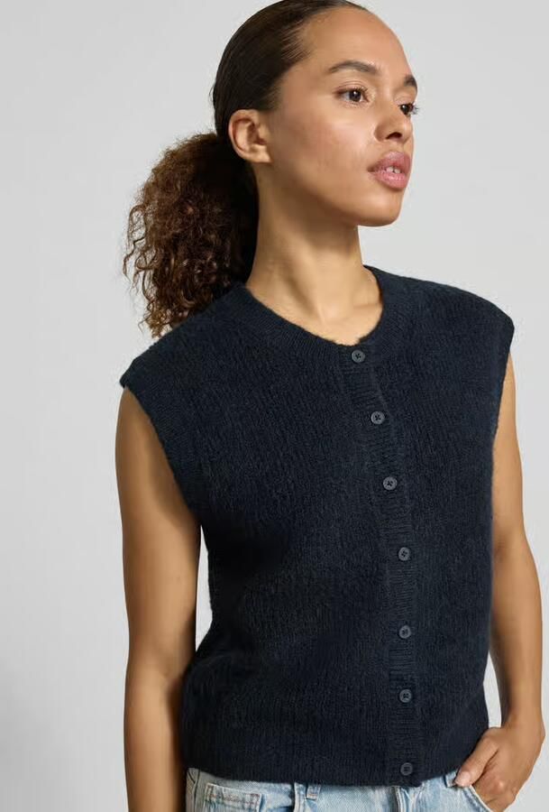 Selected regular fit mouwloos vest van wolmix model 'LULU'