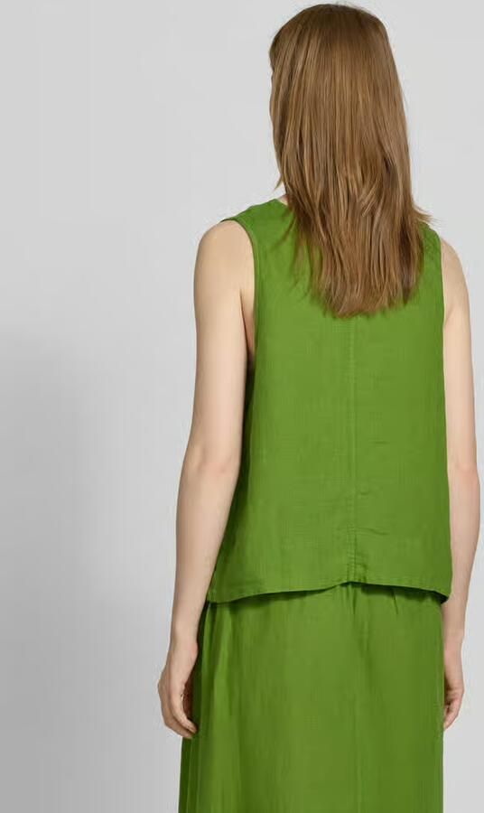 Selected regular fit omkeerbare top van puur linnen model 'LINNA'