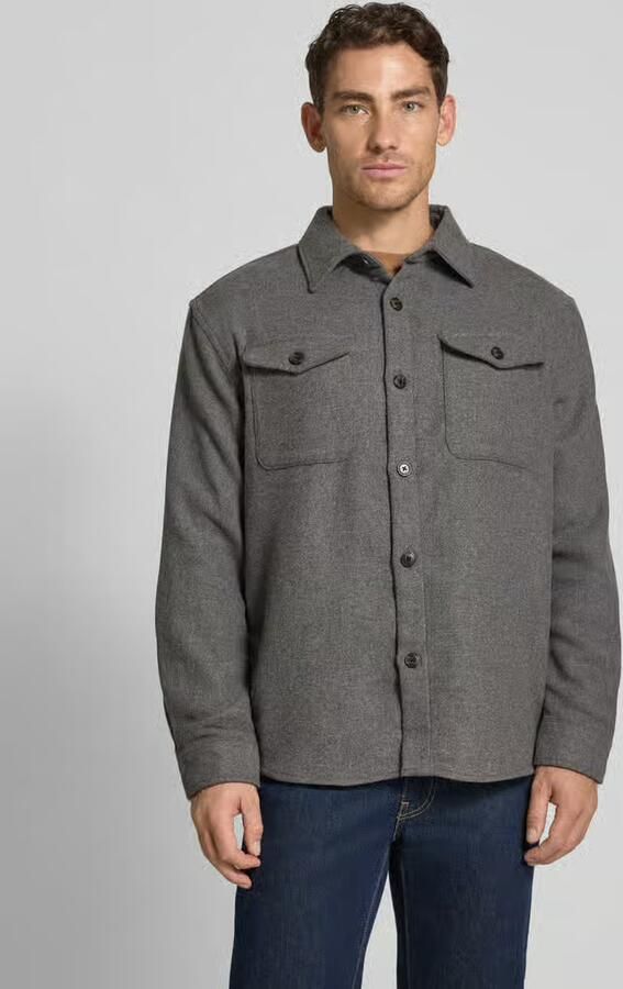 SELECTED MEN Heren Overshirts Slhrlxpablo Wool Blend Overshirt Grijs - Foto 6