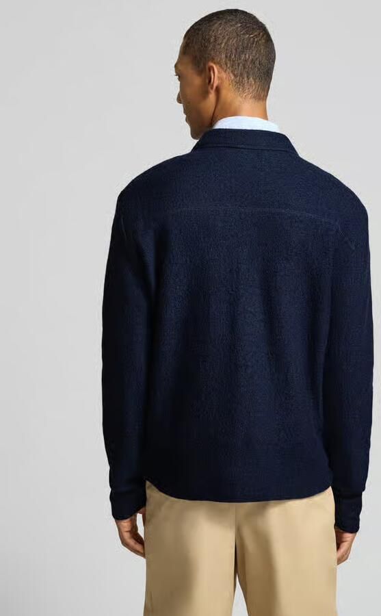 SELECTED MEN Heren Overshirts Slhnealy Ls Knit Workwear Cardigan Donkerblauw - Foto 2