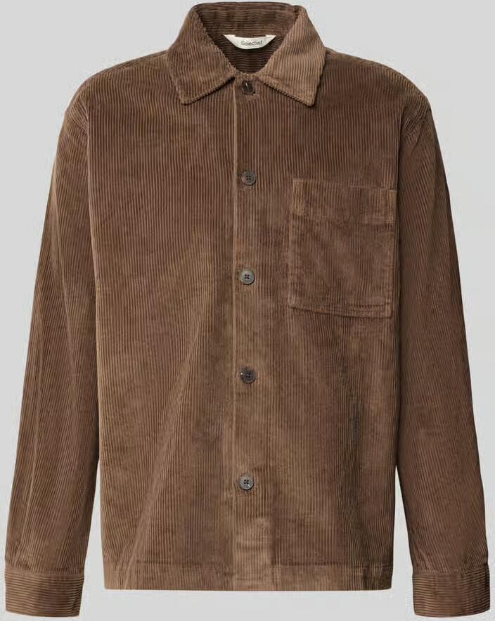 Selected Regular fit overshirt van katoenmix model 'OTTO'