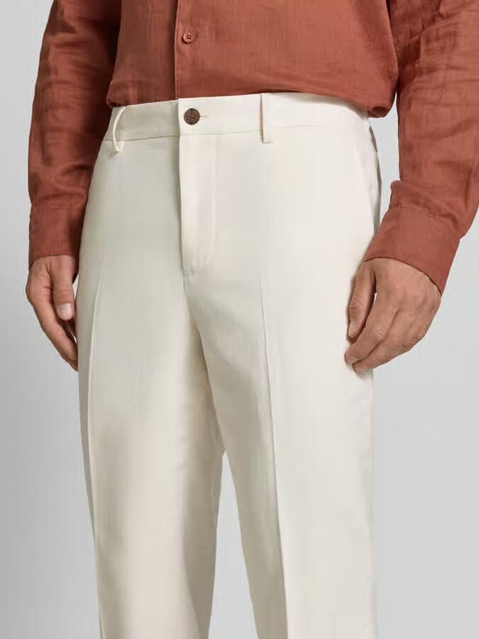 Selected regular fit pantalon van mix van katoen en linnen model 'RAFA'