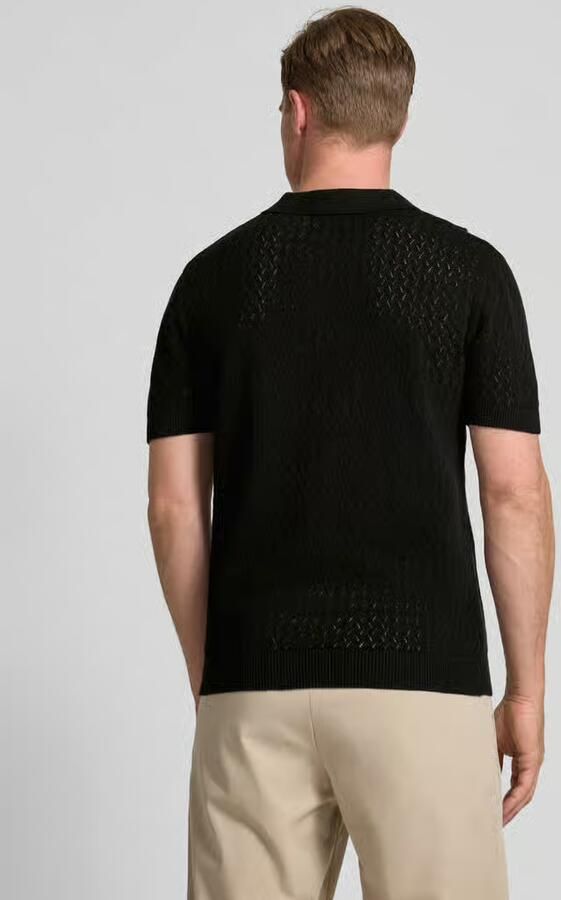 Selected Homme Regular fit poloshirt in gehaakte look model 'LINO'