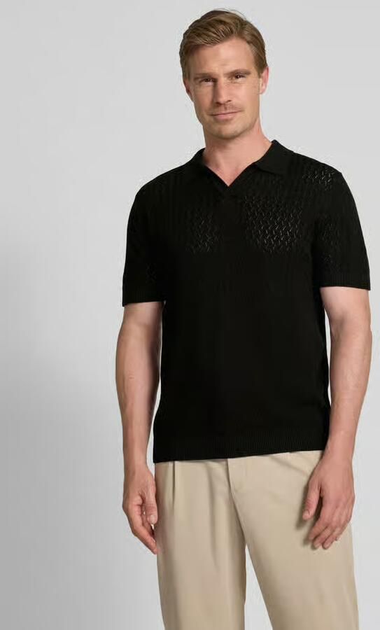 Selected Homme Regular fit poloshirt in gehaakte look model 'LINO' - Foto 2