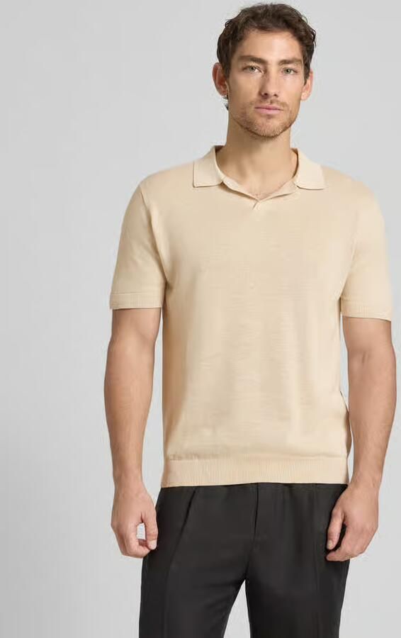 SELECTED MEN Heren Polo's & T-shirts Slhmattis Ss Knit Sun Open Polo Noos Creme - Foto 19