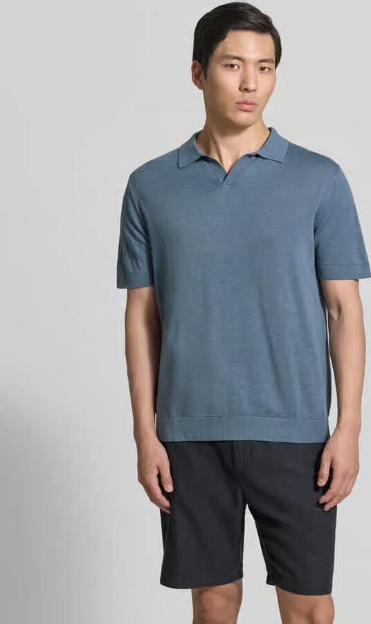 SELECTED MEN Heren Polo's & T-shirts Slhmattis Ss Knit Sun Open Polo Blauw - Foto 9