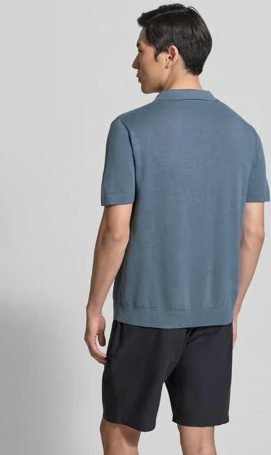 SELECTED MEN Heren Polo's & T-shirts Slhmattis Ss Knit Sun Open Polo Blauw - Foto 8