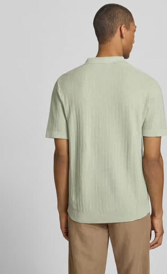 Selected regular fit poloshirt van mix van katoen en linnen model 'MATTIS' - Foto 4