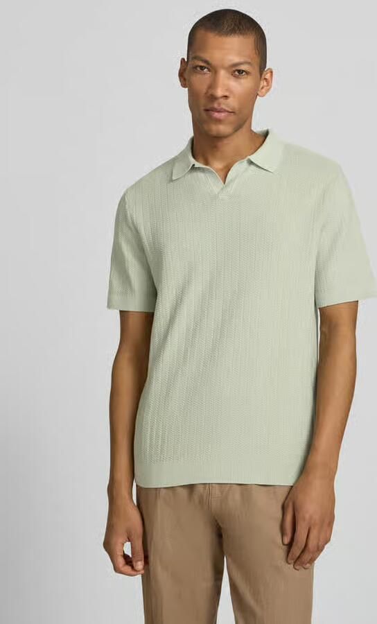Selected regular fit poloshirt van mix van katoen en linnen model 'MATTIS' - Foto 5