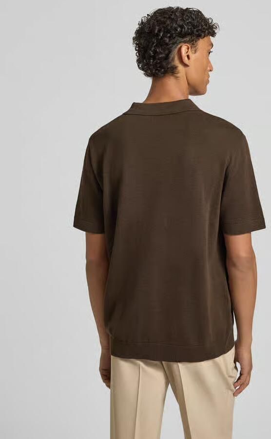 Selected regular fit poloshirt van mix van katoen en linnen model 'MATTIS' - Foto 7
