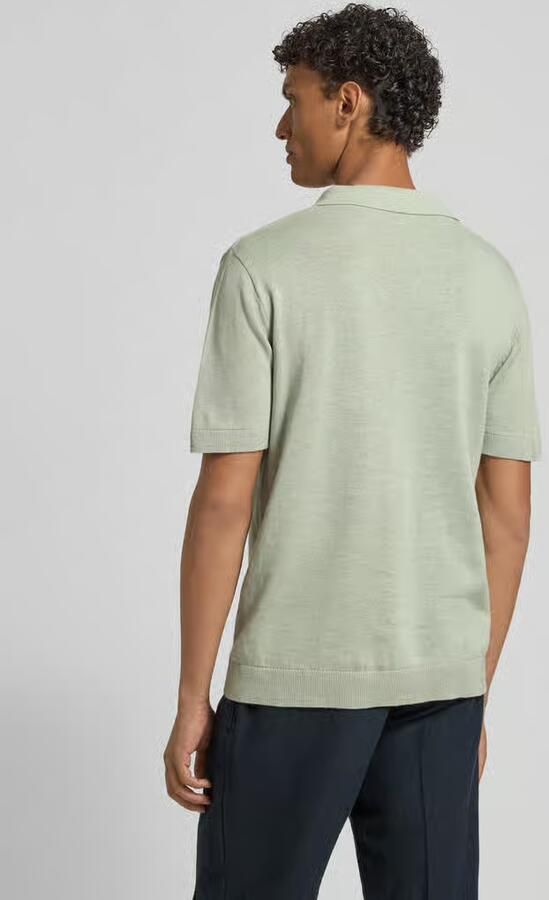 Selected regular fit poloshirt van mix van katoen en linnen model 'MATTIS' - Foto 9