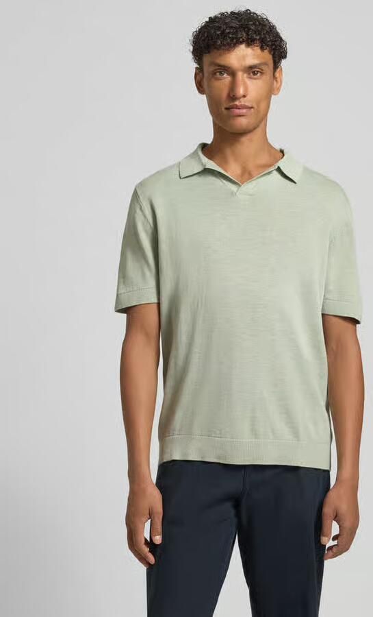 Selected regular fit poloshirt van mix van katoen en linnen model 'MATTIS' - Foto 10