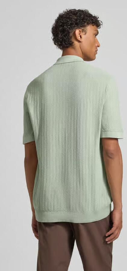 SELECTED MEN Heren Polo's & T-shirts Slhcran Ss Knit Structure Zip Polo Noos Mint - Foto 10