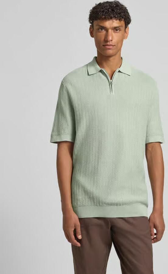 SELECTED MEN Heren Polo's & T-shirts Slhcran Ss Knit Structure Zip Polo Noos Mint - Foto 9