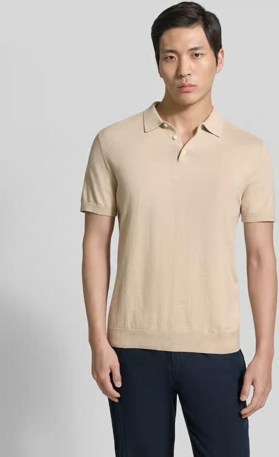 SELECTED HOMME Heren Polo's & T-shirts Slhberg Ss Knit Polo Noos Beige - Foto 2