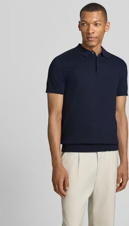 SELECTED MEN Heren Polo's & T-shirts Slhberg Ss Knit Polo Noos Donkerblauw - Foto 12