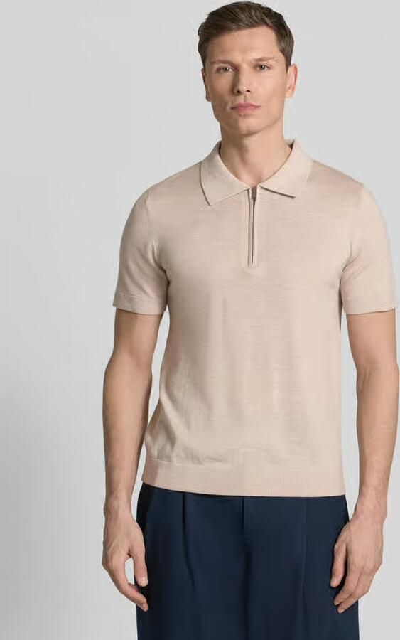Selected Regular Fit poloshirt van zuivere wol model 'TRAY' - Foto 3