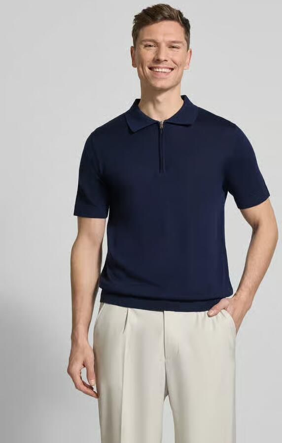 Selected Regular Fit poloshirt van zuivere wol model 'TRAY' - Foto 4