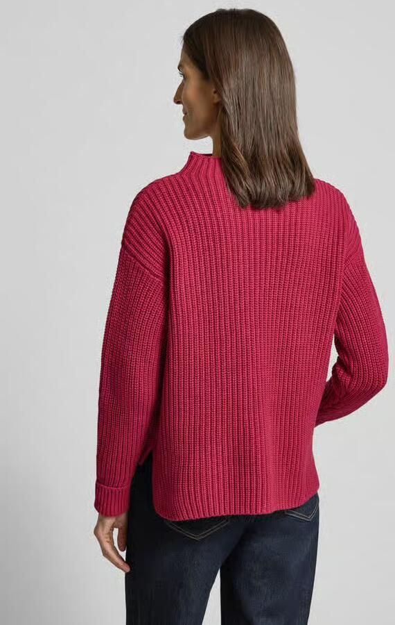 Selected Femme Regular fit pullover met turtleneck van katoenmix model 'SELMA'