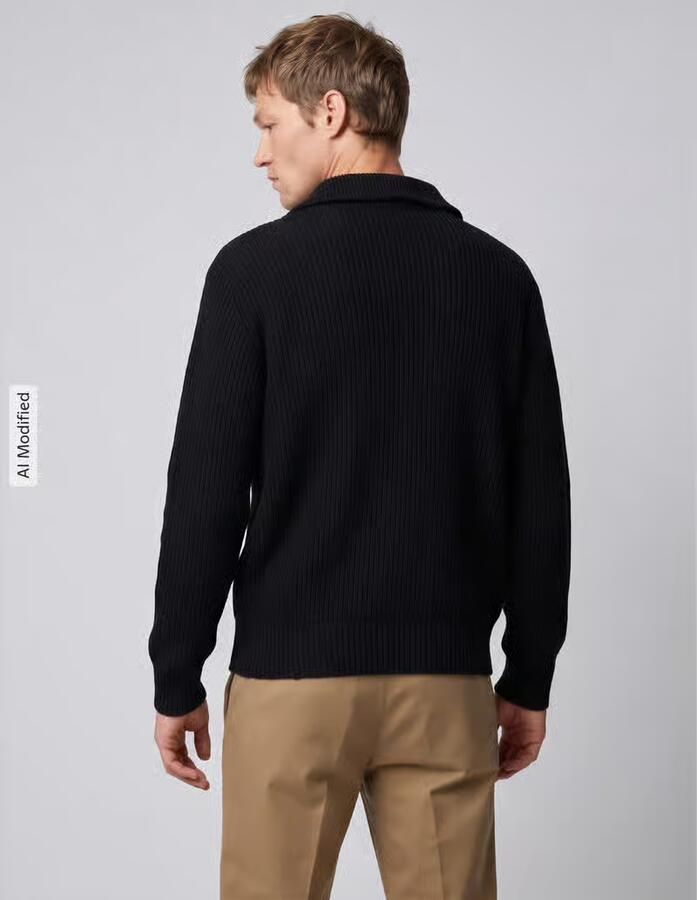 Selected Regular fit pullover van pure katoen met schipperskraag - Foto 3