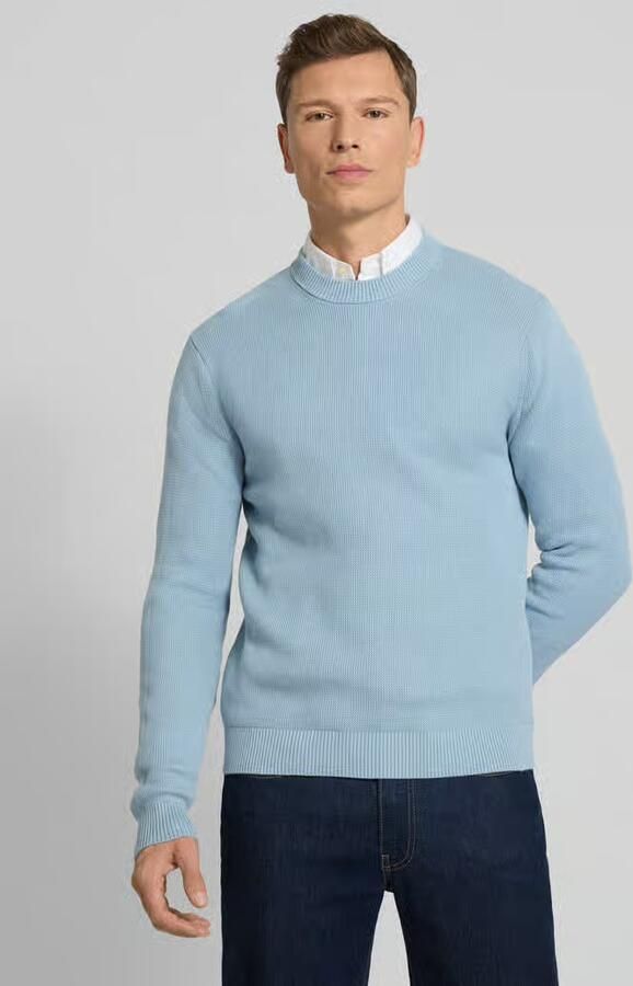 SELECTED MEN Heren Truien & Vesten Slhdane Ls Knit Structure Crew Neck Noos Lichtblauw - Foto 6