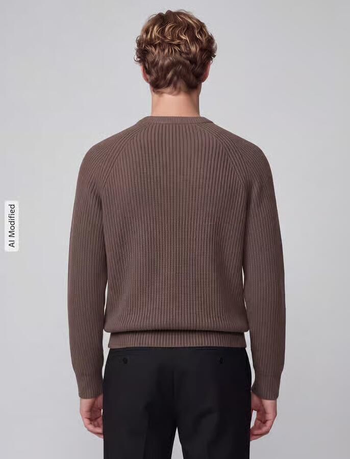 SELECTED MEN Heren Truien & Vesten Slmbraun Knit Rib Crew Neck Noos Bruin - Foto 7
