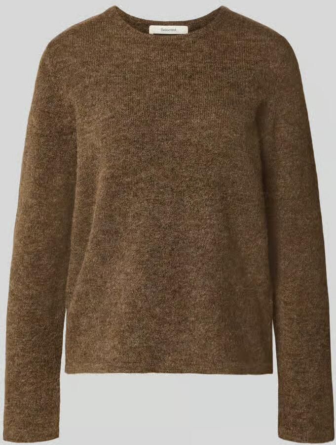 SELECTED WOMEN Dames Truien & Vesten Slwlulu New Ls Knit O-neck Bruin - Foto 9
