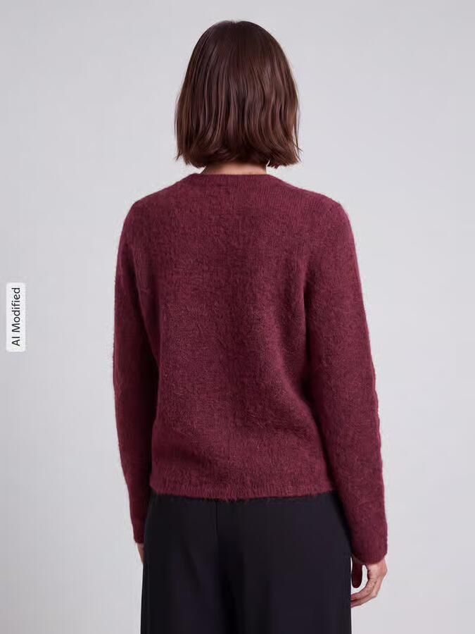 SELECTED WOMEN Dames Truien & Vesten Slwlulu New Ls Knit O-neck Bordeaux - Foto 10