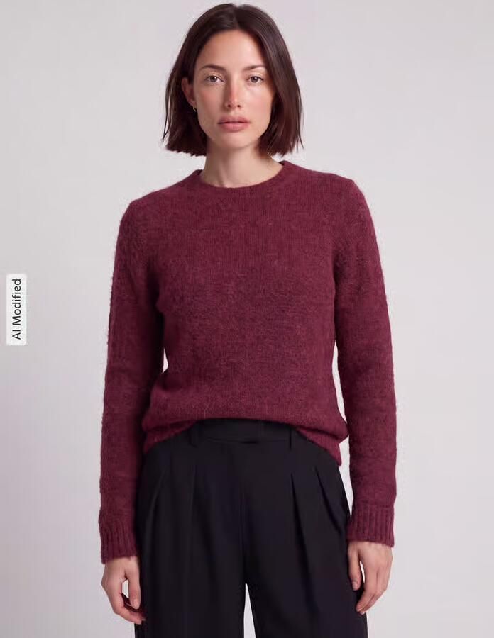 SELECTED WOMEN Dames Truien & Vesten Slwlulu New Ls Knit O-neck Bordeaux - Foto 9