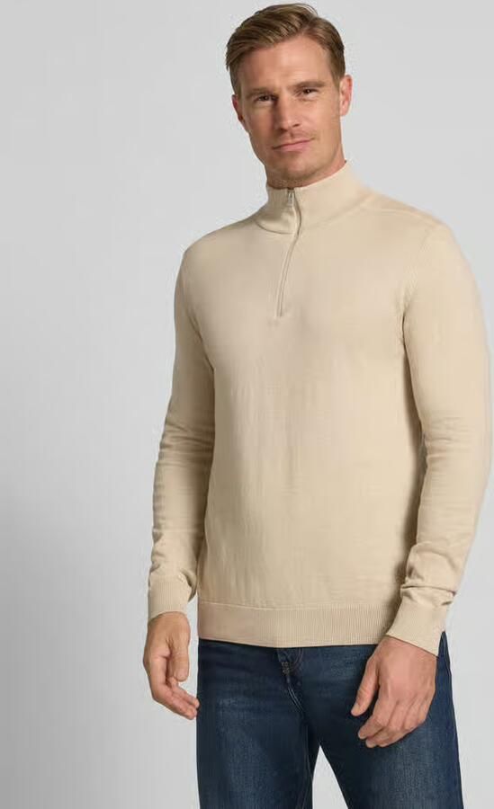 SELECTED MEN Heren Truien & Vesten Slhberg Half Zip Cardigan Noos Beige - Foto 13