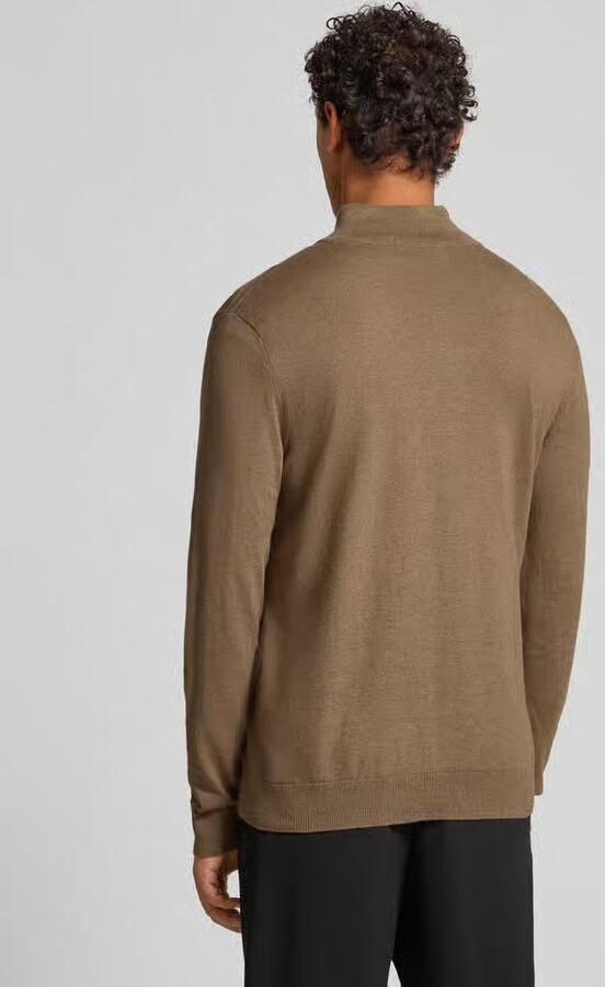 SELECTED MEN Heren Truien & Vesten Slhberg Half Zip Cardigan Noos Bruin - Foto 13