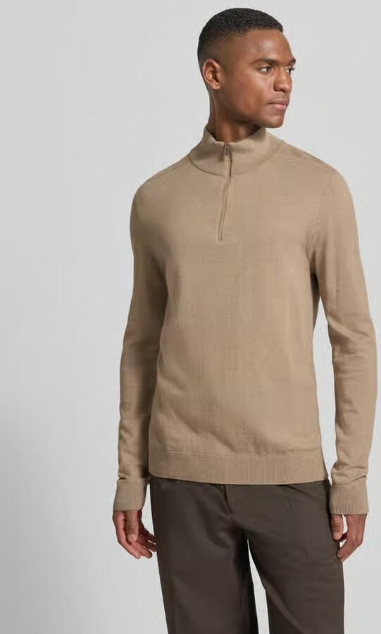 SELECTED MEN Heren Truien & Vesten Slhberg Half Zip Cardigan Noos Beige - Foto 6