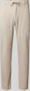 Selected regular fit stoffen broek van katoen-linnenmix
