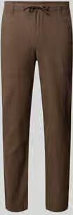 Selected regular fit stoffen broek van katoen-linnenmix